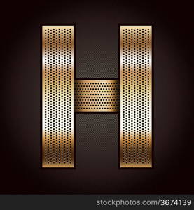 Letter metal gold ribbon - H