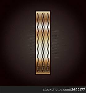 Letter metal gold ribbon - I