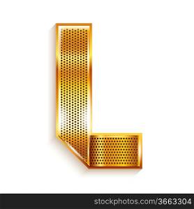 Letter metal gold ribbon - L