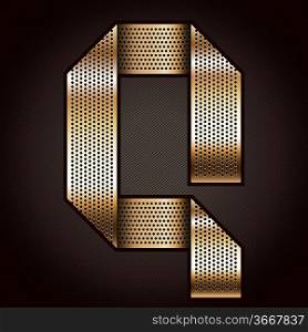 Letter metal gold ribbon - Q