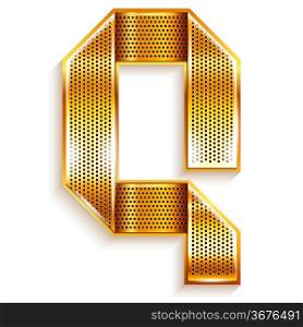 Letter metal gold ribbon - Q
