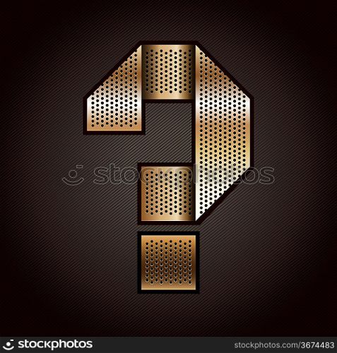 Letter metal gold ribbon - Question mark