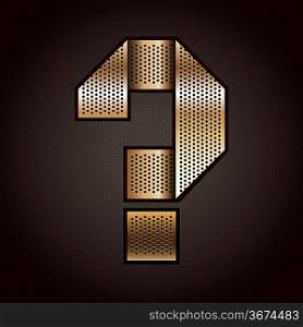 Letter metal gold ribbon - Question mark