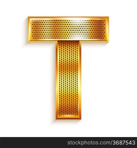 Letter metal gold ribbon - T