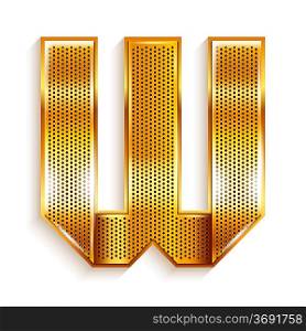 Letter metal gold ribbon - W