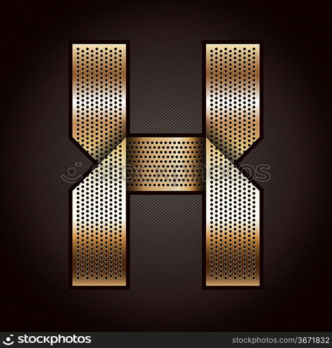 Letter metal gold ribbon - X