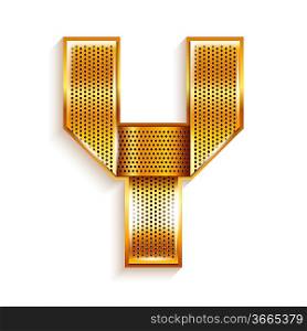 Letter metal gold ribbon - Y
