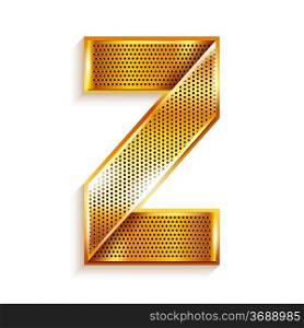 Letter metal gold ribbon - Z