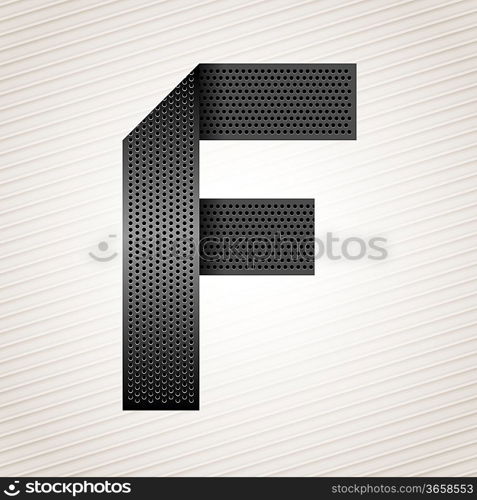 Letter metal ribbon - F
