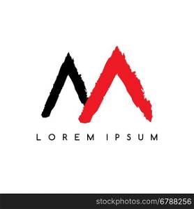 letter mountain logotype color logo template. letter mountain logotype color logo template vector art illustration