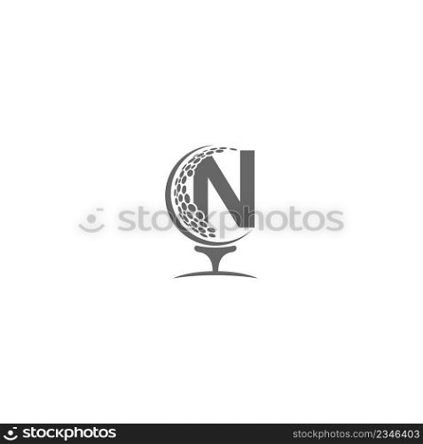 Letter N and golf ball icon logo design illustration