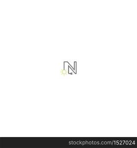 Letter N and lamp, bulp logotype combination design concept