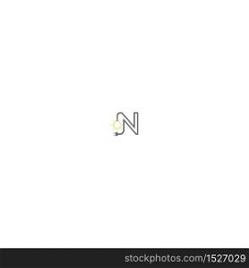 Letter N and lamp, bulp logotype combination design concept