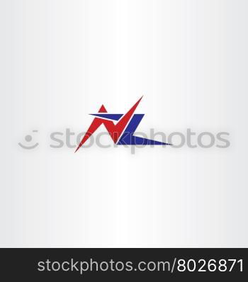 letter n and z logo nz logotype vector