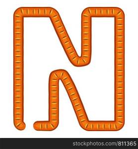 Letter n bread icon. Cartoon illustration of letter n bread vector icon for web. Letter n bread icon, cartoon style