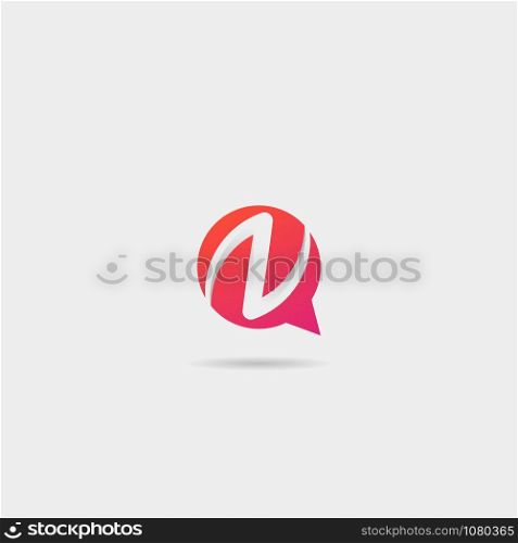 Letter N Chat Logo Template Vector Design Message Icon. Letter N Chat Logo Template Vector Design