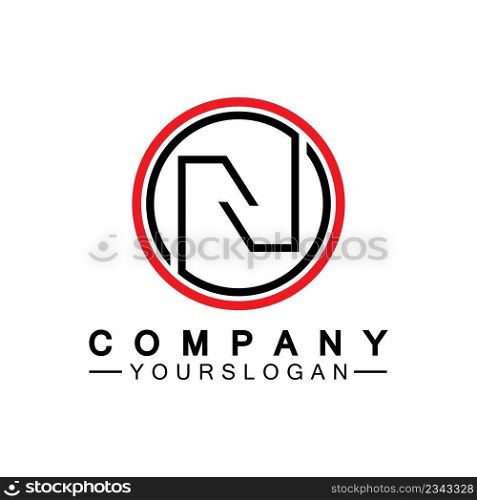 Letter N circle Concept Logo Vector Design Template