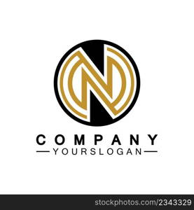 Letter N circle Concept Logo Vector Design Template