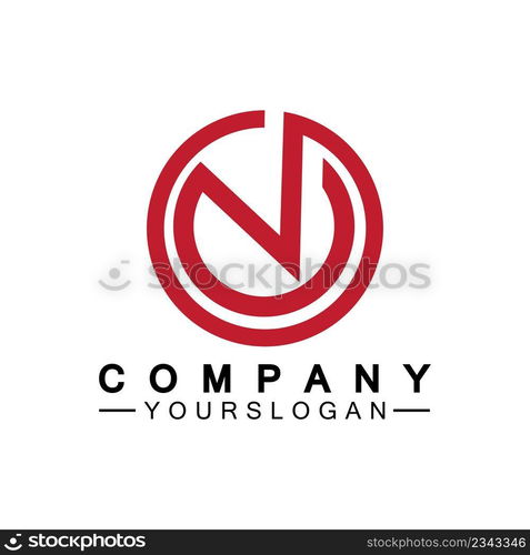 Letter N circle Concept Logo Vector Design Template