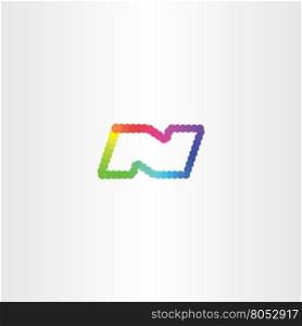 letter n colorful circles logo icon vector shape