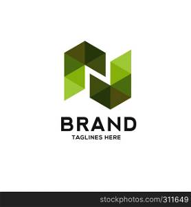 Letter n colorful geometric logo. Logo initial letter n Business corporate letter n logo design vector. Simple and clean flat design of letter n logo vector template.