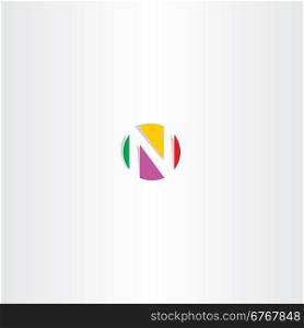letter n colorful logo circle vector design