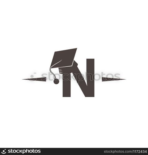 Letter N education logo icon design.