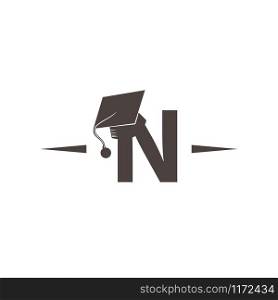 Letter N education logo icon design.