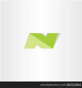 letter n green logo vector sign element