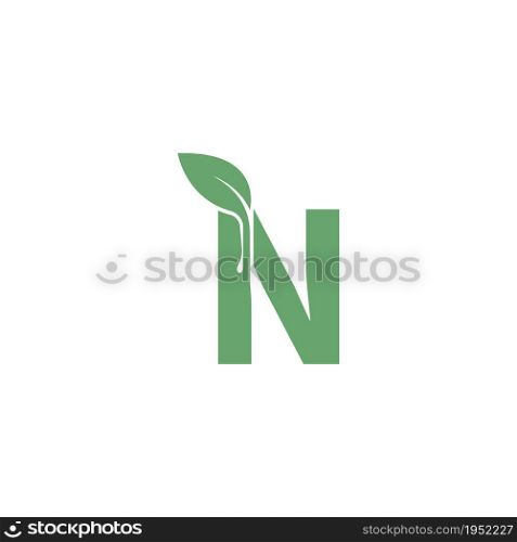 Letter N icon leaf design concept template vector