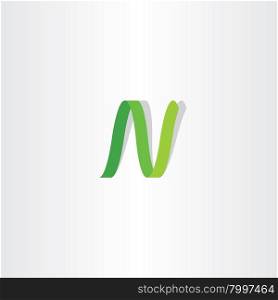 letter n logo green logotype icon vector sign font