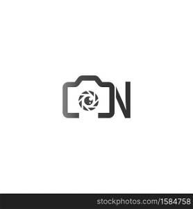 Letter N logo of the photography is combined with the camera icon template