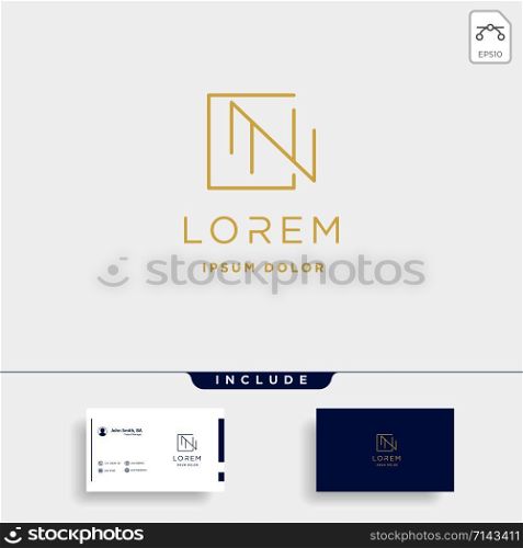 Letter N NN Monogram Logo Design Minimal Icon With Black Color. Letter N NN Monogram Logo Design Minimal Icon