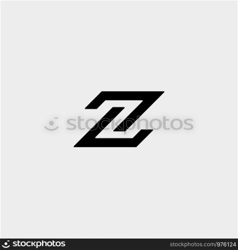 Letter N NN Z ZZ Monogram Logo Design Minimal Icon With Black Color. Letter N NN Z ZZ Monogram Logo Design Minimal Icon