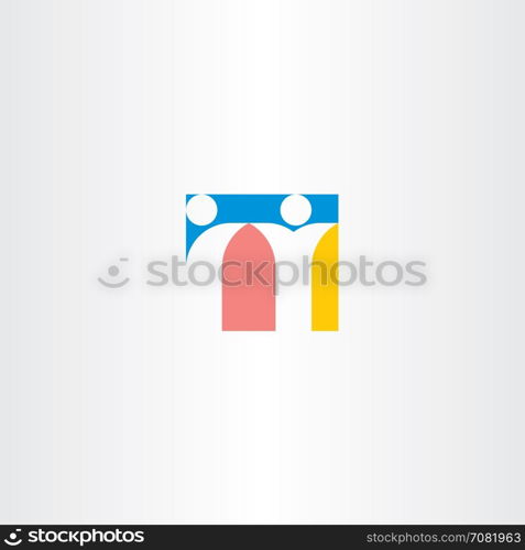 letter n people icon symbol