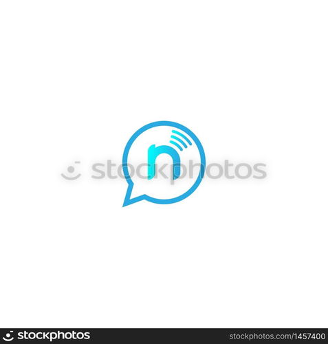 Letter n, Wireless connecting logo icon illustration