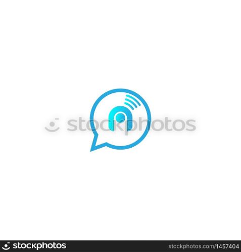 Letter n, Wireless connecting logo icon illustration