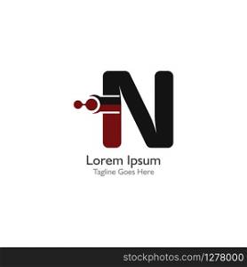 Letter N with Antom Creative logo or symbol template design
