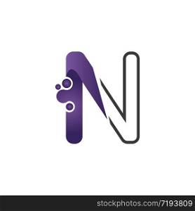 Letter N with circle concept logo or symbol creative design template