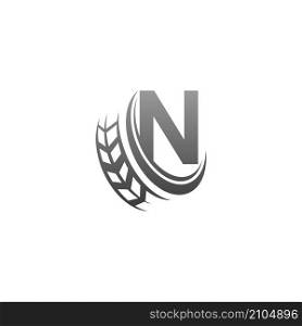 Letter N with trailing wheel icon design template illustration vector