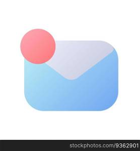 Letter notification pixel perfect flat gradient two-color ui icon. Inbox mail. Digital communication. Simple filled pictogram. GUI, UX design for mobile application. Vector isolated RGB illustration. Letter notification pixel perfect flat gradient two-color ui icon