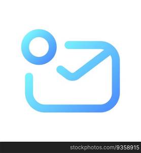 Letter notification pixel perfect gradient linear ui icon. Inbox mail online. Digital communication. Line color user interface symbol. Modern style pictogram. Vector isolated outline illustration. Letter notification pixel perfect gradient linear ui icon