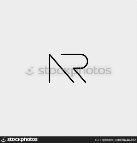 Letter nr ar r n logo design simple Royalty Free Vector