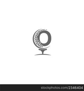 Letter O and golf ball icon logo design illustration