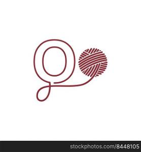 Letter O and skein of yarn icon design illustration vector