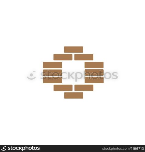 letter o brick wall logo vector