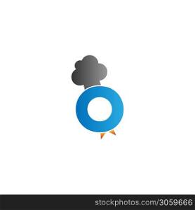 Letter O Hat chef icon logo vector