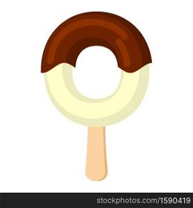 Letter O Ice Cream font. Popsicle alphabet. Cold Sweet lettering. Icecream sign ABC