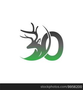 Letter O icon logo with deer illustration design vector