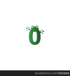 Letter O logo design frog footprints concept icon illustration